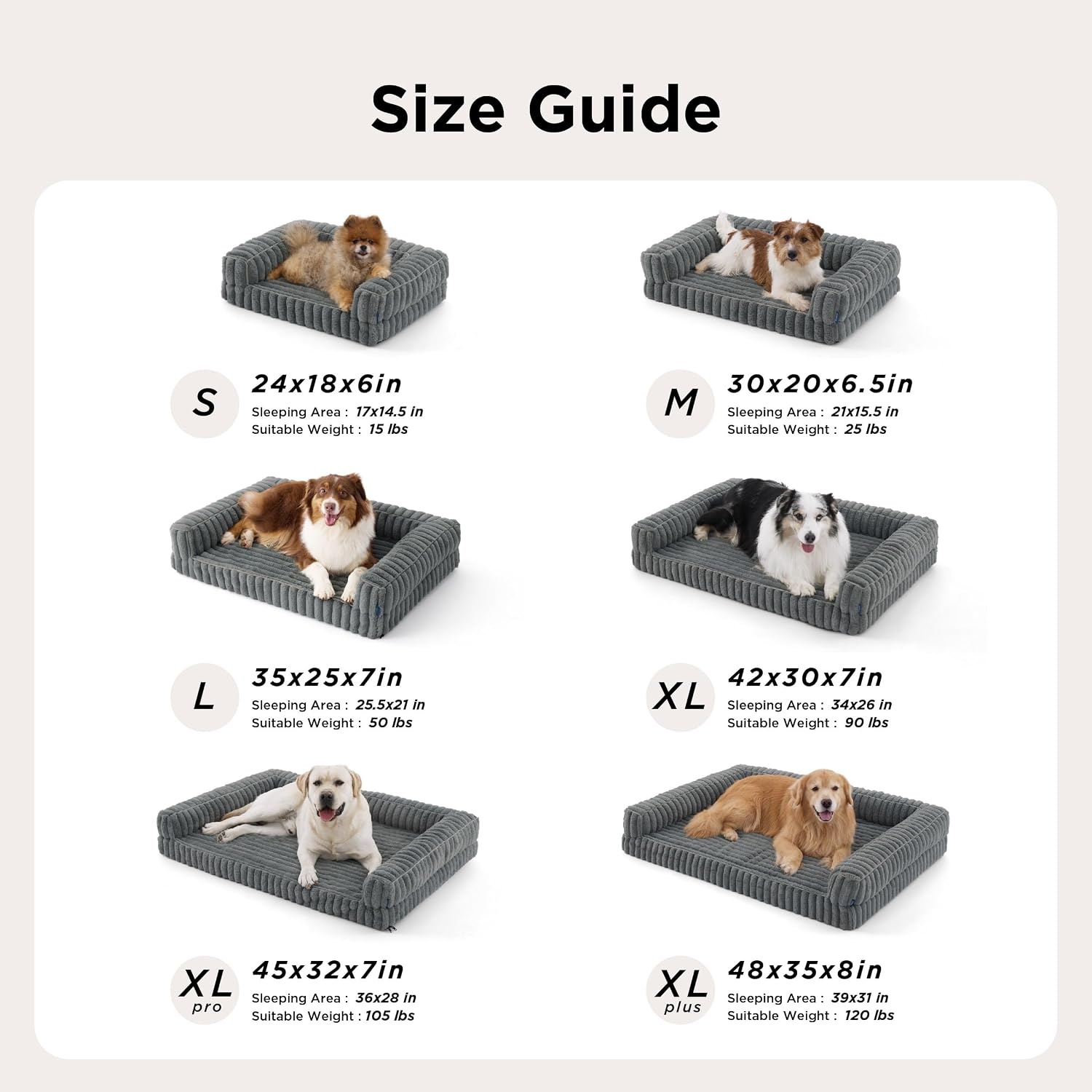 image:imageBedsure ComfyFleece Memory Foam Orthopedic Dog Beds Medium Size Dog 30 Comfort EggCrate Foam Couch Sofa Washable Corduroy CoverCozy Bolstor Waterproof Pet Bed with SidesNonSlip BottomCreamCamel Brown