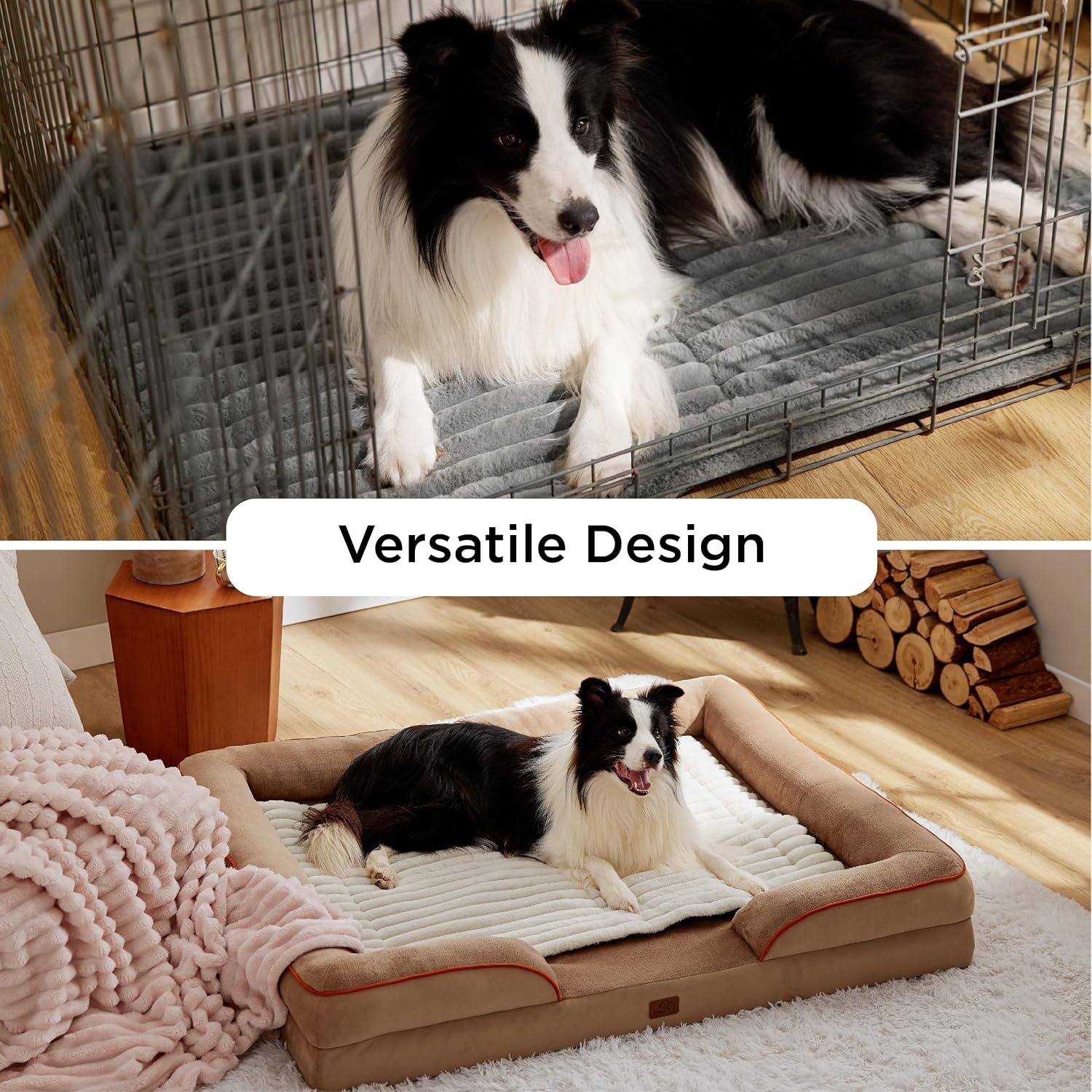 image:imageBedsure ComfyFleece Self Warming Cat Bed Small Self Heating Dog Crate Pad Thermal Extra Warm Puppy Mat Indoor NonSlip amp Washable Not Electric 24 x 18 GreyIvory White