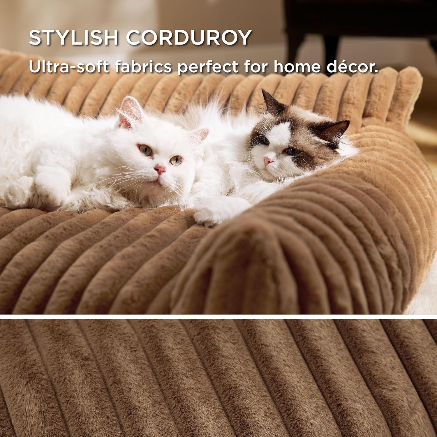 image:imageBedsure ComfyFleece Shown on TV Fluffy Dog Couch for Pets30in Blush Pink Small amp Medium Dog Bed Washable CoverSupportive Couch Bed for Small DogsPet Sofa Seen on Good Day New YorkUp to 20 LbsCamel Brown