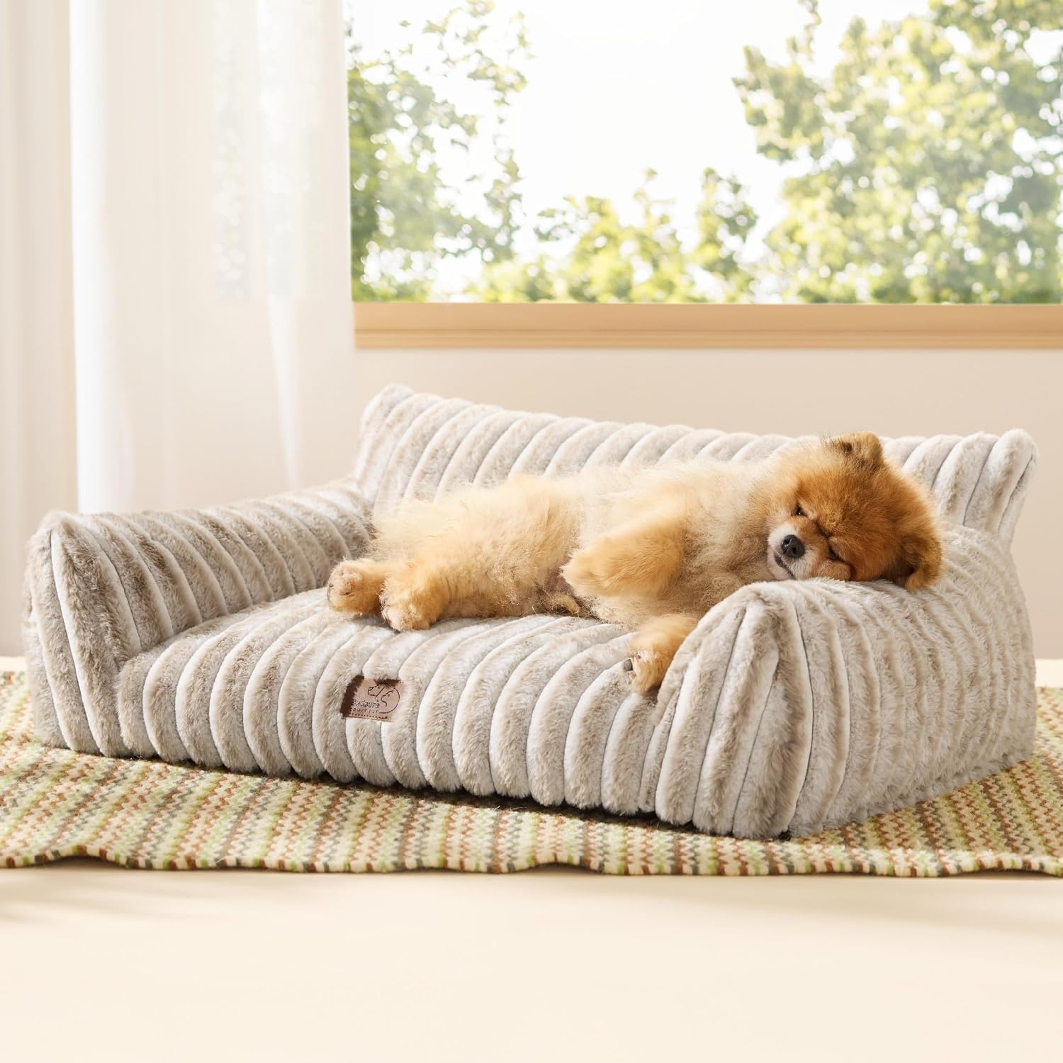 image:imageBedsure ComfyFleece Shown on TV Fluffy Dog Couch for Pets30in Blush Pink Small amp Medium Dog Bed Washable CoverSupportive Couch Bed for Small DogsPet Sofa Seen on Good Day New YorkUp to 20 LbsAmphora