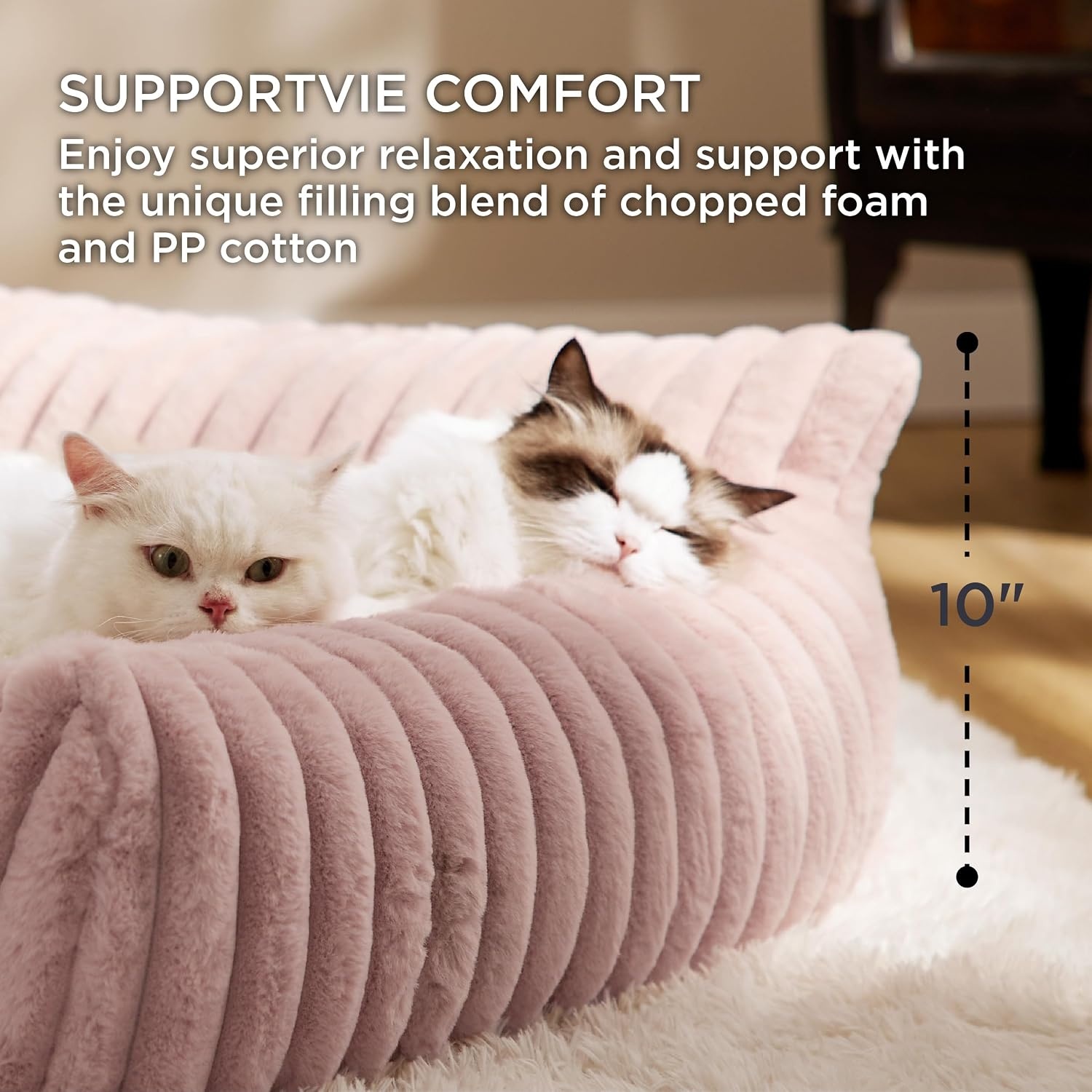 image:imageBedsure ComfyFleece Shown on TV Fluffy Dog Couch for Pets30in Blush Pink Small amp Medium Dog Bed Washable CoverSupportive Couch Bed for Small DogsPet Sofa Seen on Good Day New YorkUp to 20 LbsBlush Pink