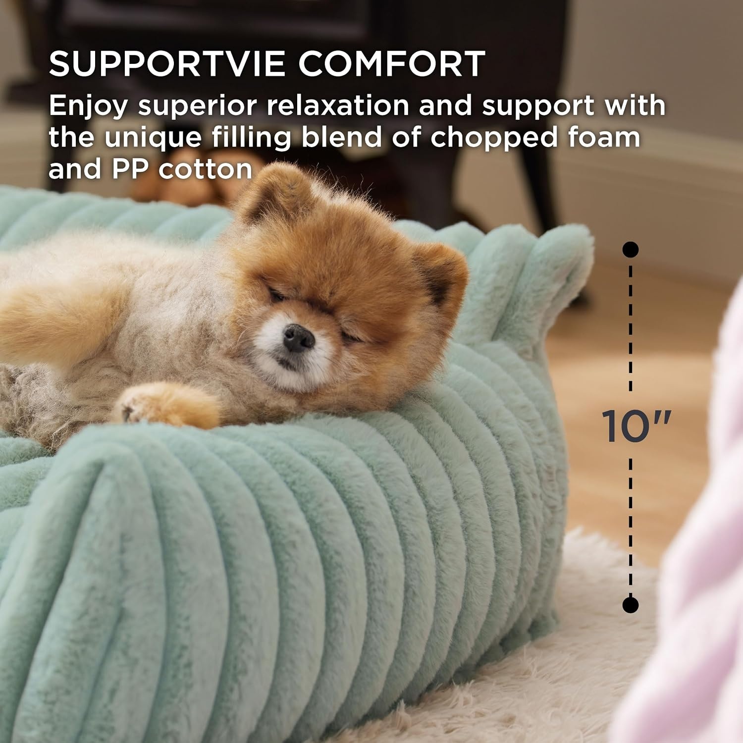 image:imageBedsure ComfyFleece Shown on TV Fluffy Dog Couch for Pets30in Blush Pink Small amp Medium Dog Bed Washable CoverSupportive Couch Bed for Small DogsPet Sofa Seen on Good Day New YorkUp to 20 LbsGarden Green