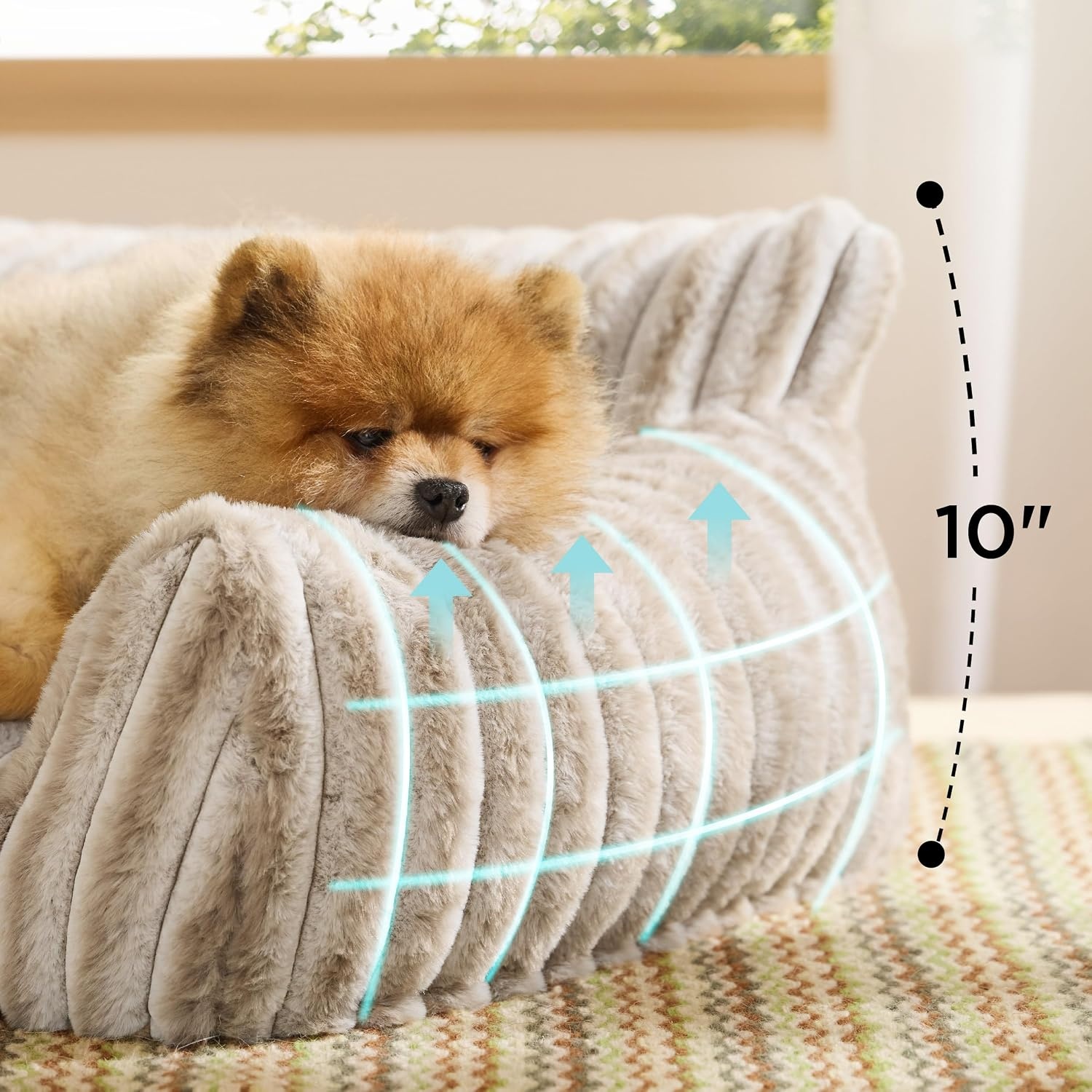 image:imageBedsure ComfyFleece Shown on TV Fluffy Dog Couch for Pets30in Blush Pink Small amp Medium Dog Bed Washable CoverSupportive Couch Bed for Small DogsPet Sofa Seen on Good Day New YorkUp to 20 LbsAmphora
