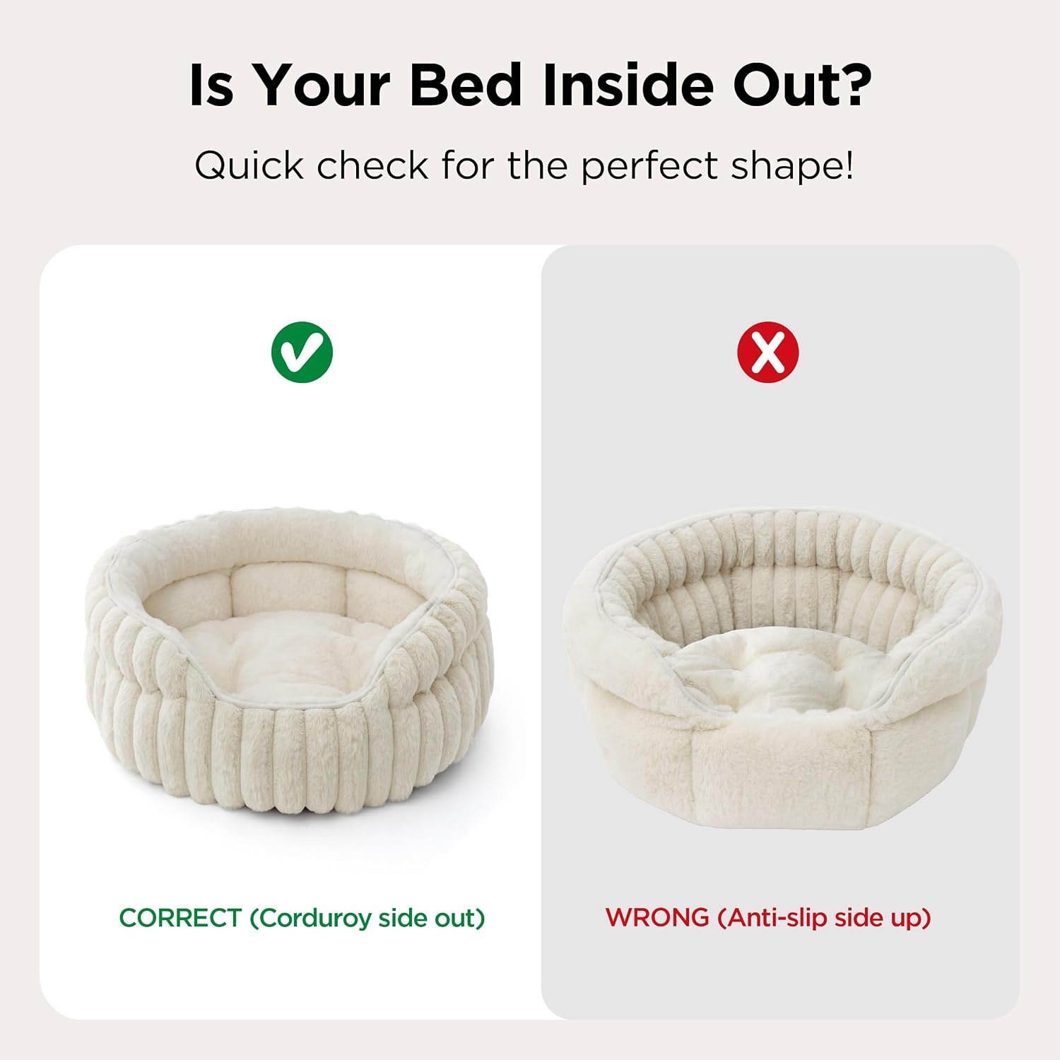 image:imageBedsure ComfyFleece Washable Cute Small Medium Dog BedRound Pet Bed26in Cozy Donut Soft Fluffy PlushComfort Corduroy Cuddler Pet BedsLuxury AestheticAntiSlip BottomUp to 30 LbsCreamCream