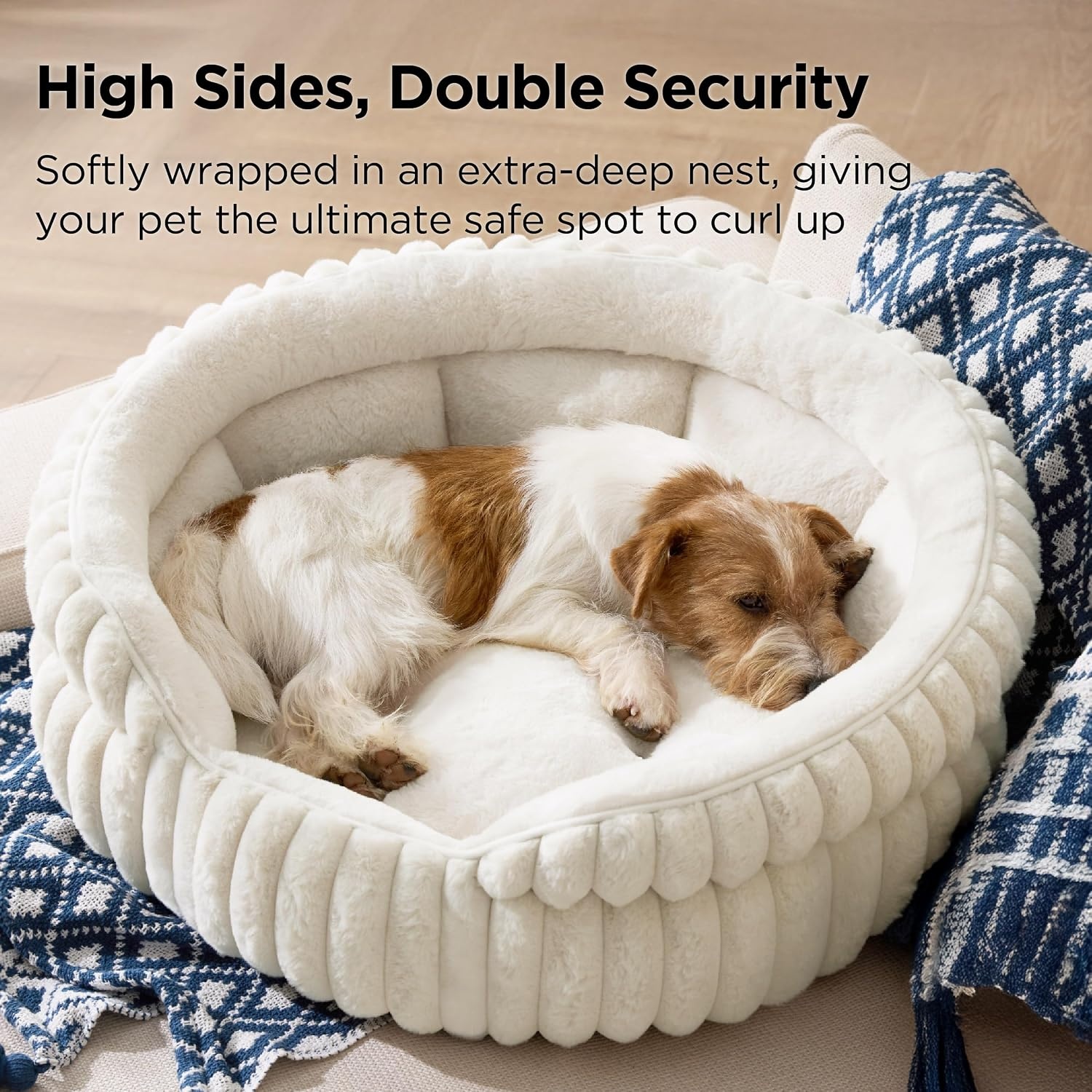 image:imageBedsure ComfyFleece Washable Cute Small Medium Dog BedRound Pet Bed26in Cozy Donut Soft Fluffy PlushComfort Corduroy Cuddler Pet BedsLuxury AestheticAntiSlip BottomUp to 30 LbsCreamCream