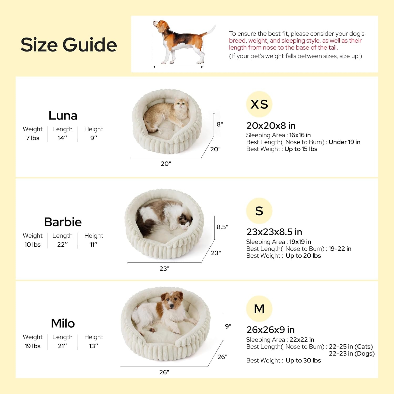 image:imageBedsure ComfyFleece Washable Cute Small Medium Dog BedRound Pet Bed26in Cozy Donut Soft Fluffy PlushComfort Corduroy Cuddler Pet BedsLuxury AestheticAntiSlip BottomUp to 30 LbsCreamSandy Beige