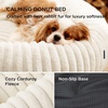 Bedsure ComfyFleece™ Donut Dog Bed Medium Size Dog with Washable Cover | 30x30x8in, Calming Round Pet Bed, Support Plush , with Removable Corduroy Fleece for Senior Dog,Anti Slip Bottom,Sandy Beige(Cream)