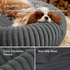 Bedsure ComfyFleece™ Donut Dog Bed Medium Size Dog with Washable Cover | 30x30x8in, Calming Round Pet Bed, Support Plush , with Removable Corduroy Fleece for Senior Dog,Anti Slip Bottom,Sandy Beige(Warm Grey)