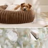 Bedsure ComfyFleece™ Donut Dog Bed Medium Size Dog with Washable Cover | 30x30x8in, Calming Round Pet Bed, Support Plush , with Removable Corduroy Fleece for Senior Dog,Anti Slip Bottom,Sandy Beige(Camel Brown)