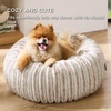Bedsure ComfyFleece™ Donut Dog Bed Medium Size Dog with Washable Cover | 30x30x8in, Calming Round Pet Bed, Support Plush , with Removable Corduroy Fleece for Senior Dog,Anti Slip Bottom,Sandy Beige(Amphora)