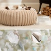 Bedsure ComfyFleece™ Donut Dog Bed Medium Size Dog with Washable Cover | 30x30x8in, Calming Round Pet Bed, Support Plush , with Removable Corduroy Fleece for Senior Dog,Anti Slip Bottom,Sandy Beige(Sandy Beige)