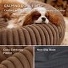 Bedsure ComfyFleece™ Donut Dog Bed Medium Size Dog with Washable Cover | 30x30x8in, Calming Round Pet Bed, Support Plush , with Removable Corduroy Fleece for Senior Dog,Anti Slip Bottom,Sandy Beige(Camel Brown)