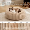 Bedsure ComfyFleece™ Donut Dog Bed Medium Size Dog with Washable Cover | 30x30x8in, Calming Round Pet Bed, Support Plush , with Removable Corduroy Fleece for Senior Dog,Anti Slip Bottom,Sandy Beige(Sandy Beige)