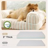 Bedsure ComfyFleece™ Memory Foam Orthopedic Dog Beds Medium Size Dog 30″ | Comfort Egg-Crate Foam Couch Sofa, Washable Corduroy Cover,Cozy Bolstor Waterproof Pet Bed with Sides,Non-Slip Bottom,Cream(Cream)