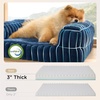 Bedsure ComfyFleece™ Memory Foam Orthopedic Dog Beds Medium Size Dog 30″ | Comfort Egg-Crate Foam Couch Sofa, Washable Corduroy Cover,Cozy Bolstor Waterproof Pet Bed with Sides,Non-Slip Bottom,Cream(Night Blue)