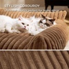 Bedsure ComfyFleece™ Shown on TV Fluffy Dog Couch for Pets,30in Blush Pink | Small & Medium Dog Bed Washable Cover,Supportive Couch Bed for Small Dogs,Pet Sofa Seen on Good Day New York,Up to 20 Lbs(Camel Brown)