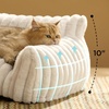 Bedsure ComfyFleece™ Shown on TV Fluffy Dog Couch for Pets,30in Blush Pink | Small & Medium Dog Bed Washable Cover,Supportive Couch Bed for Small Dogs,Pet Sofa Seen on Good Day New York,Up to 20 Lbs(Cream)