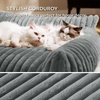 Bedsure ComfyFleece™ Shown on TV Fluffy Dog Couch for Pets,30in Blush Pink | Small & Medium Dog Bed Washable Cover,Supportive Couch Bed for Small Dogs,Pet Sofa Seen on Good Day New York,Up to 20 Lbs(Warm Grey)
