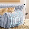 Bedsure ComfyFleece™ Shown on TV Fluffy Dog Couch for Pets,30in Blush Pink | Small & Medium Dog Bed Washable Cover,Supportive Couch Bed for Small Dogs,Pet Sofa Seen on Good Day New York,Up to 20 Lbs(Blue Indigo)