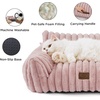 Bedsure ComfyFleece™ Shown on TV Fluffy Dog Couch for Pets,30in Blush Pink | Small & Medium Dog Bed Washable Cover,Supportive Couch Bed for Small Dogs,Pet Sofa Seen on Good Day New York,Up to 20 Lbs(Blush Pink)