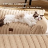 Bedsure ComfyFleece™ Shown on TV Fluffy Dog Couch for Pets,30in Blush Pink | Small & Medium Dog Bed Washable Cover,Supportive Couch Bed for Small Dogs,Pet Sofa Seen on Good Day New York,Up to 20 Lbs(Sandy Beige)