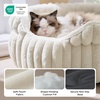 Bedsure ComfyFleece™ Washable Cute Small Medium Dog Bed,Round Pet Bed,26in | Cozy Donut Soft Fluffy Plush,Comfort Corduroy Cuddler Pet Beds,Luxury Aesthetic,Anti-Slip Bottom,Up to 30 Lbs,Cream(Cream)