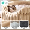 Bedsure ComfyFleece™ Washable Cute Small Medium Dog Bed,Round Pet Bed,26in | Cozy Donut Soft Fluffy Plush,Comfort Corduroy Cuddler Pet Beds,Luxury Aesthetic,Anti-Slip Bottom,Up to 30 Lbs,Cream(Sandy Beige)