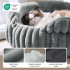 Bedsure ComfyFleece™ Washable Cute Small Medium Dog Bed,Round Pet Bed,26in | Cozy Donut Soft Fluffy Plush,Comfort Corduroy Cuddler Pet Beds,Luxury Aesthetic,Anti-Slip Bottom,Up to 30 Lbs,Cream(Warm Gray)
