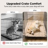 Bedsure ComfyFleece™ Washable Dog Crate Pad,Soft Fluffy Medium Pet Mat,30″ | Thin Kennel Pad for Crates Topper,Flat Corduroy Fleece Pads for Dog Cages,Nonslip Bottom,Not Chewproof,Sandy Beige(Sandy Beige)