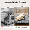 Bedsure ComfyFleece™ Washable Dog Crate Pad,Soft Fluffy Medium Pet Mat,30″ | Thin Kennel Pad for Crates Topper,Flat Corduroy Fleece Pads for Dog Cages,Nonslip Bottom,Not Chewproof,Sandy Beige(Grey)