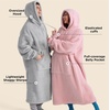 Bedsure Wearable Blanket Hoodie, Valentines Day Gifts for Her Wife Women Girlfriend, Shaggy Sherpa Oversized Hooded Blanket(Pink)