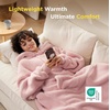 Bedsure Wearable Blanket Hoodie, Valentines Day Gifts for Her Wife Women Girlfriend, Shaggy Sherpa Oversized Hooded Blanket(Pink)