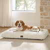 Bedsure ComfyFleece™ Fluffy Balanced Support Large Dog Bed for Crate,35×22 | Golden Ratio Chopped Foam & PP Cotton, Upscale Home Decor,Waterproof Liner, Removable Washable Cover, Nonslip Bottom,Cream