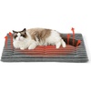 Bedsure ComfyFleece™ Self Warming Cat Bed Mat,Medium Pet Self Heating Pad | 30X20″ Extra Warm Corduroy Fleece Dog Crate Pads Indoor,Cute Washable Thermal Puppy Mats in Winter,Non Slip,Not Electric,Grey
