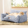 Bedsure ComfyFleece™ Shown on TV Fluffy Dog Couch for Pets,30in Blush Pink | Small & Medium Dog Bed Washable Cover,Supportive Couch Bed for Small Dogs,Pet Sofa Seen on Good Day New York,Up to 20 Lbs(Blue Indigo)