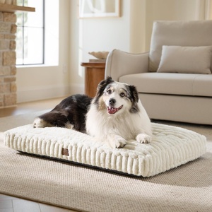 Bedsure ComfyFleece™ Fluffy Balanced Support XL Dog Bed for Crate,41×27 | Golden Ratio Chopped Foam & PP Cotton, Home Decor,Waterproof Liner, Removable Washable Cover, Nonslip Bottom,Sandy Beige(Cream)