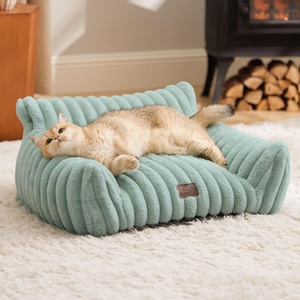 Bedsure ComfyFleece™ Shown on TV Fluffy Dog Couch for Pets,30in Blush Pink | Small & Medium Dog Bed Washable Cover,Supportive Couch Bed for Small Dogs,Pet Sofa Seen on Good Day New York,Up to 20 Lbs(Garden Green)