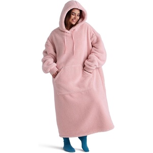 Bedsure Wearable Blanket Hoodie, Valentines Day Gifts for Her Wife Women Girlfriend, Shaggy Sherpa Oversized Hooded Blanket(Pink)