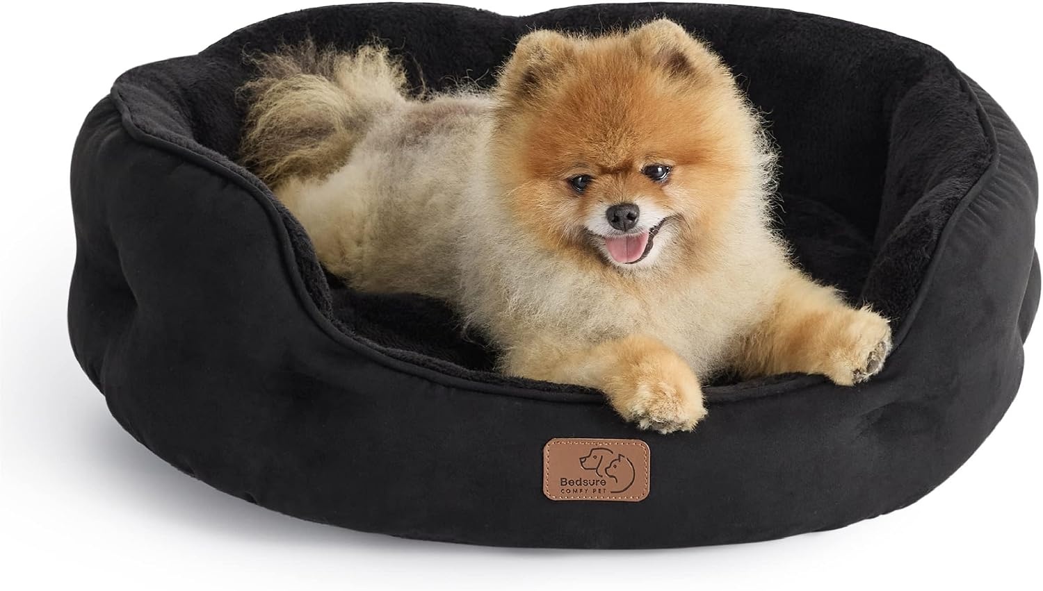 image:imageBedsure AeroFrost Cooling Small Dog Bed Round Washable 20In Arctic Blue QMaxgt04 Cat Beds for Indoor Cats Comfort Cooling Summer Pet BedAntiSlip Bottomfor Puppies and KittensBlack