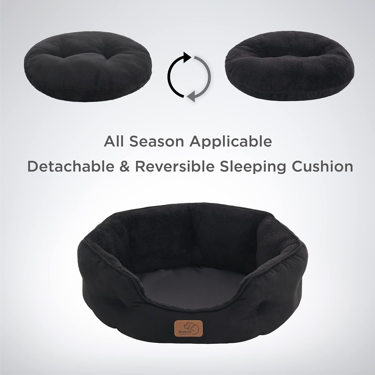 image:imageBedsure AeroFrost Cooling Small Dog Bed Round Washable 20In Arctic Blue QMaxgt04 Cat Beds for Indoor Cats Comfort Cooling Summer Pet BedAntiSlip Bottomfor Puppies and KittensBlack