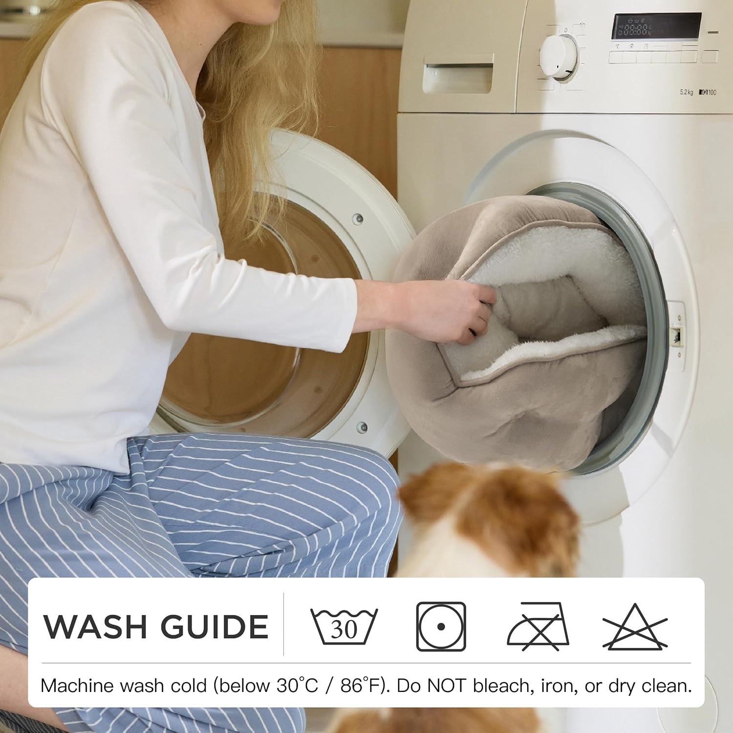 image:imageBedsure AeroFrost Cooling Small Dog Bed Round Washable 20In Arctic Blue QMaxgt04 Cat Beds for Indoor Cats Comfort Cooling Summer Pet BedAntiSlip Bottomfor Puppies and KittensBrown