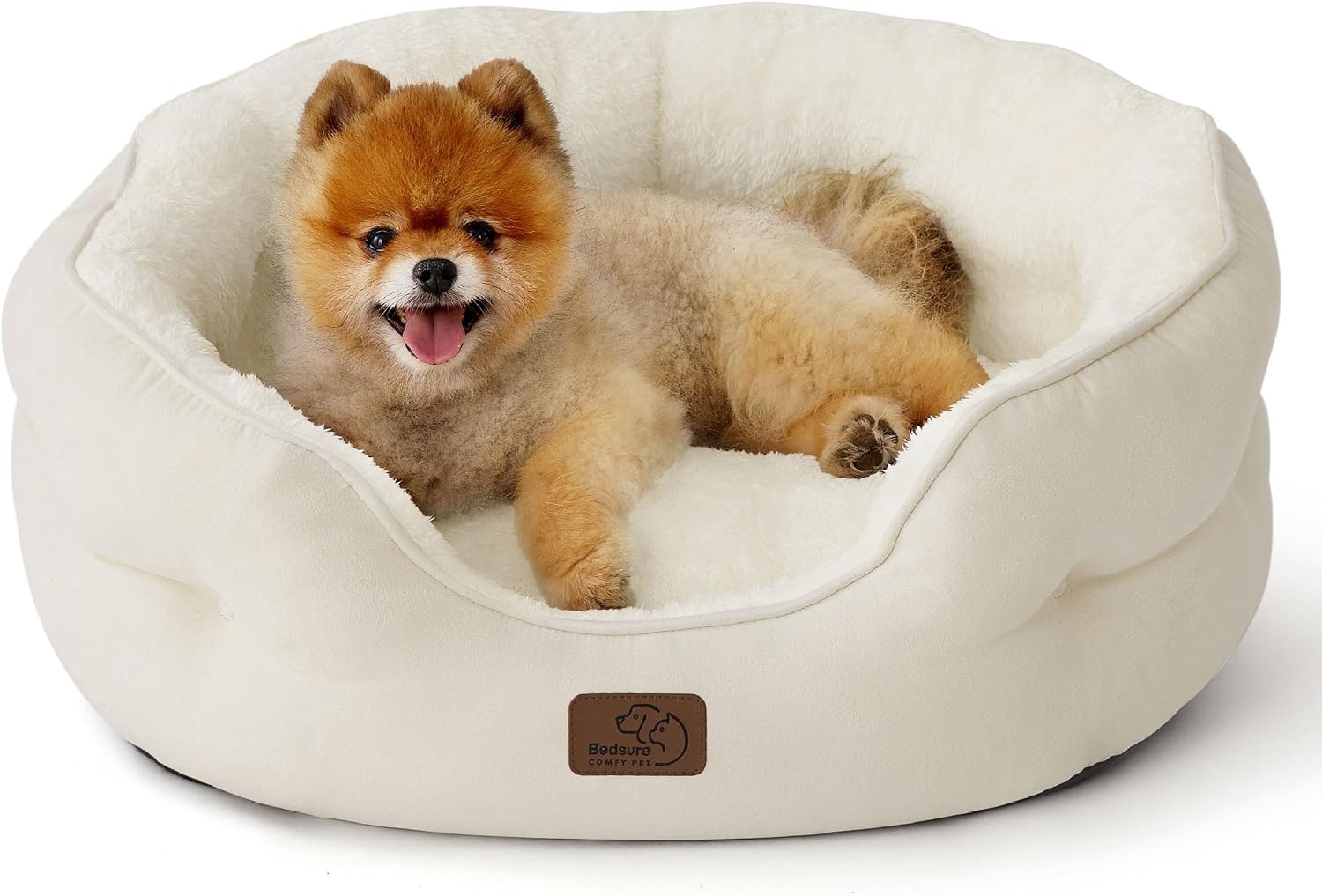 image:imageBedsure AeroFrost Cooling Small Dog Bed Round Washable 20In Arctic Blue QMaxgt04 Cat Beds for Indoor Cats Comfort Cooling Summer Pet BedAntiSlip Bottomfor Puppies and KittensIvory