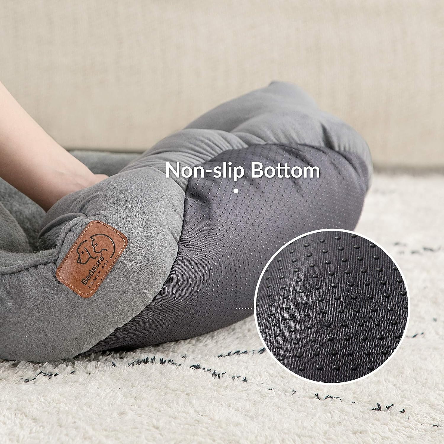 image:imageBedsure AeroFrost Cooling Small Dog Bed Round Washable 20In Arctic Blue QMaxgt04 Cat Beds for Indoor Cats Comfort Cooling Summer Pet BedAntiSlip Bottomfor Puppies and KittensGrey