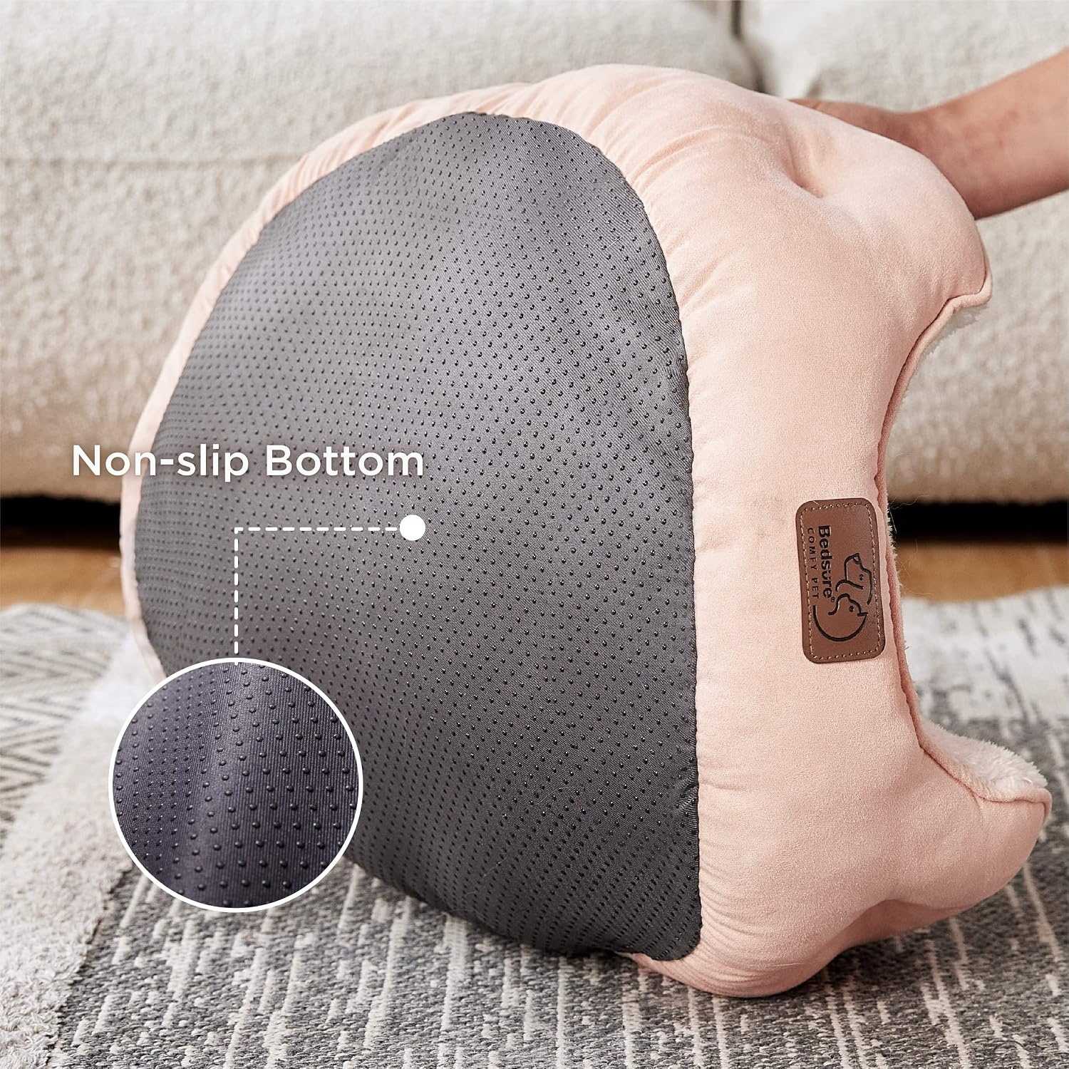 image:imageBedsure AeroFrost Cooling Small Dog Bed Round Washable 20In Arctic Blue QMaxgt04 Cat Beds for Indoor Cats Comfort Cooling Summer Pet BedAntiSlip Bottomfor Puppies and KittensPeach Pink