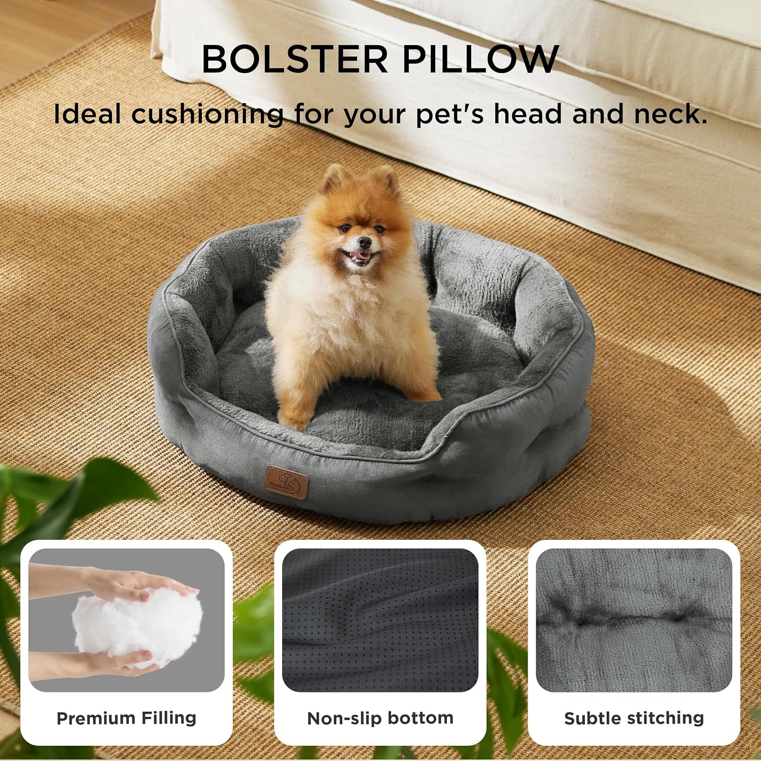 image:imageBedsure AeroFrost Cooling Small Dog Bed Round Washable 20In Arctic Blue QMaxgt04 Cat Beds for Indoor Cats Comfort Cooling Summer Pet BedAntiSlip Bottomfor Puppies and KittensGrey