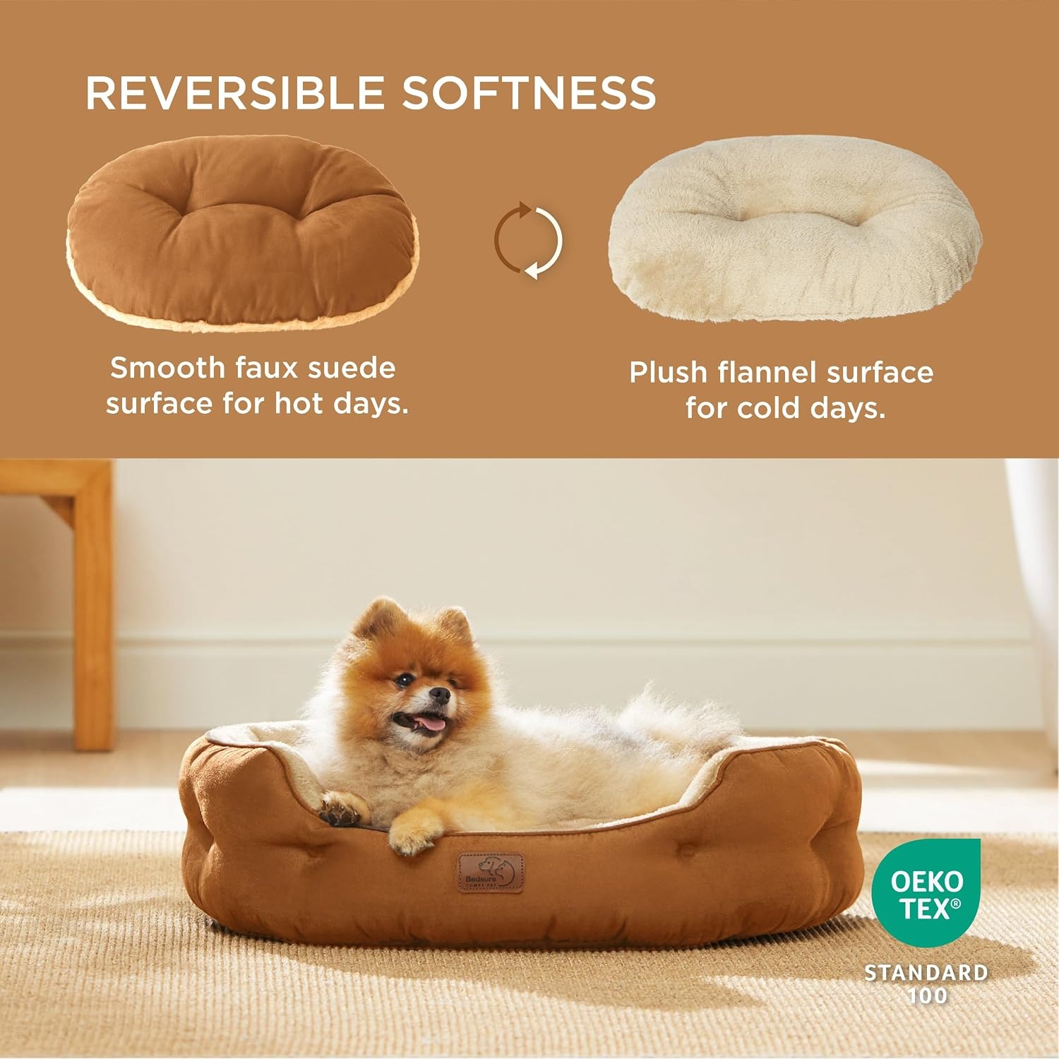image:imageBedsure AeroFrost Cooling Small Dog Bed Round Washable 20In Arctic Blue QMaxgt04 Cat Beds for Indoor Cats Comfort Cooling Summer Pet BedAntiSlip Bottomfor Puppies and KittensTerracotta