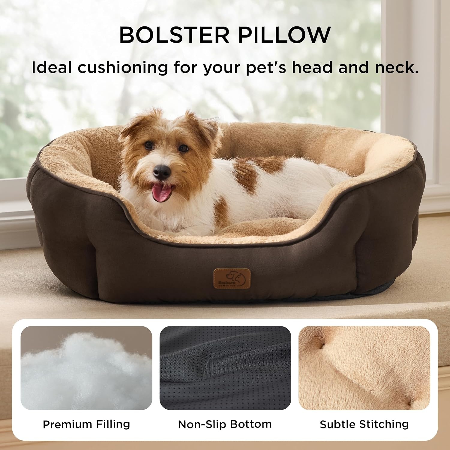 image:imageBedsure AeroFrost Cooling Small Dog Bed Round Washable 20In Arctic Blue QMaxgt04 Cat Beds for Indoor Cats Comfort Cooling Summer Pet BedAntiSlip Bottomfor Puppies and KittensBrown