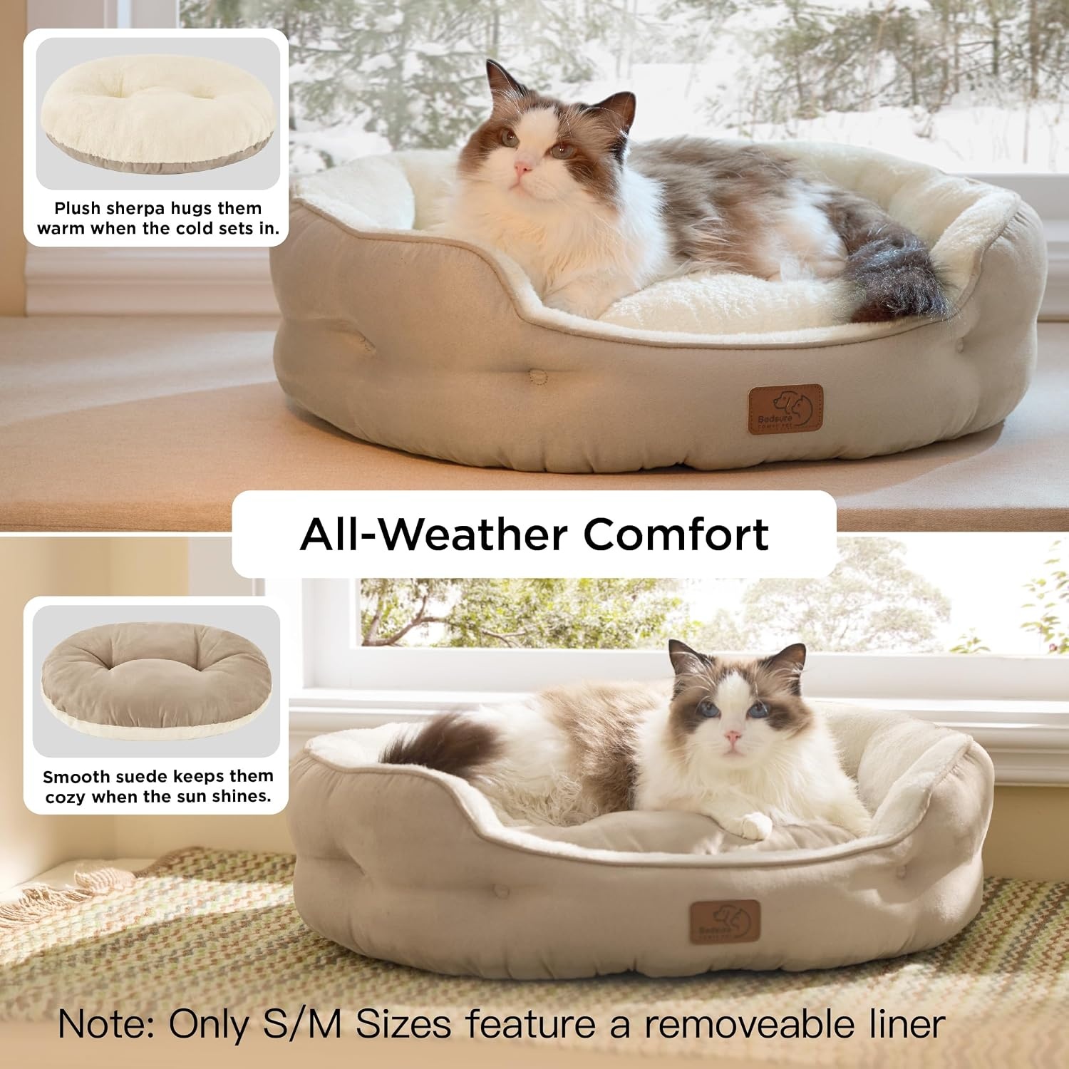 image:imageBedsure AeroFrost Cooling Small Dog Bed Round Washable 20In Arctic Blue QMaxgt04 Cat Beds for Indoor Cats Comfort Cooling Summer Pet BedAntiSlip Bottomfor Puppies and KittensBrown