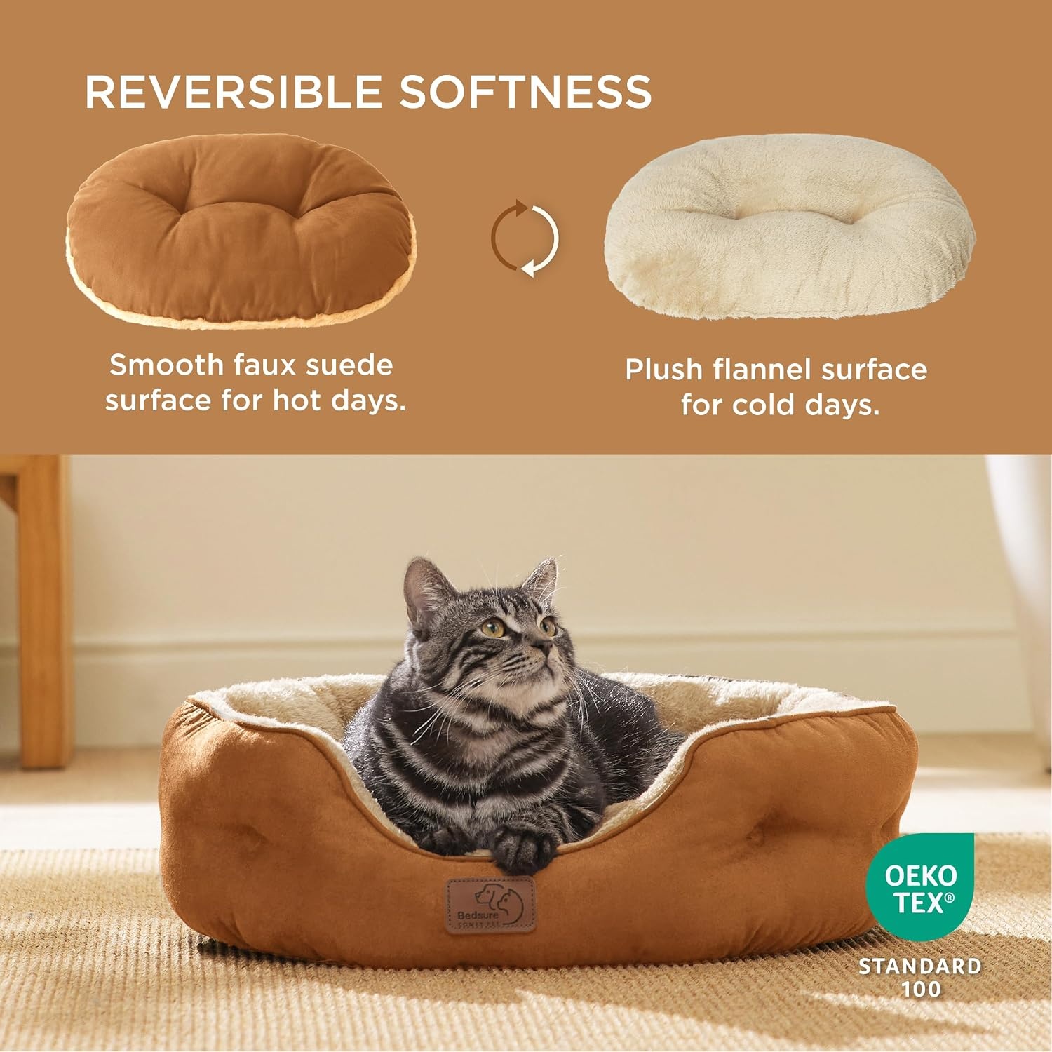 image:imageBedsure AeroFrost Cooling Small Dog Bed Round Washable 20In Arctic Blue QMaxgt04 Cat Beds for Indoor Cats Comfort Cooling Summer Pet BedAntiSlip Bottomfor Puppies and KittensTerracotta
