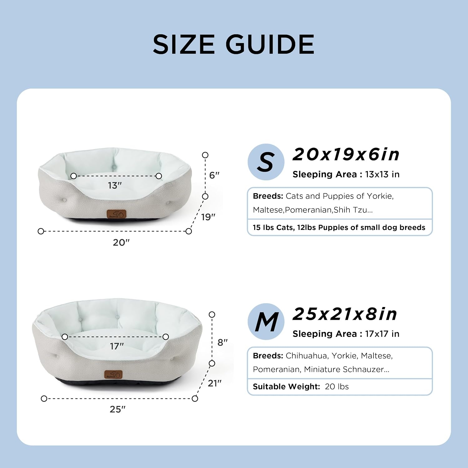image:imageBedsure AeroFrost Cooling Small Dog Bed Round Washable 20In Arctic Blue QMaxgt04 Cat Beds for Indoor Cats Comfort Cooling Summer Pet BedAntiSlip Bottomfor Puppies and KittensArctic Cooling Blue